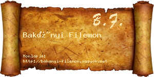 Bakányi Filemon névjegykártya